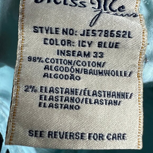 Miss Me Jeans Women's 31x31* Low Rise Skinny Icy Blue Embellished Denim Tag 29 - Picture 7 of 16